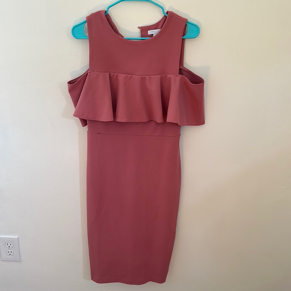 New York & Company pink off the shoulder dress